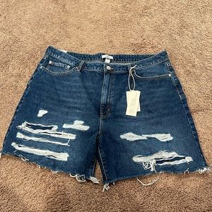 Denim baggy shorts